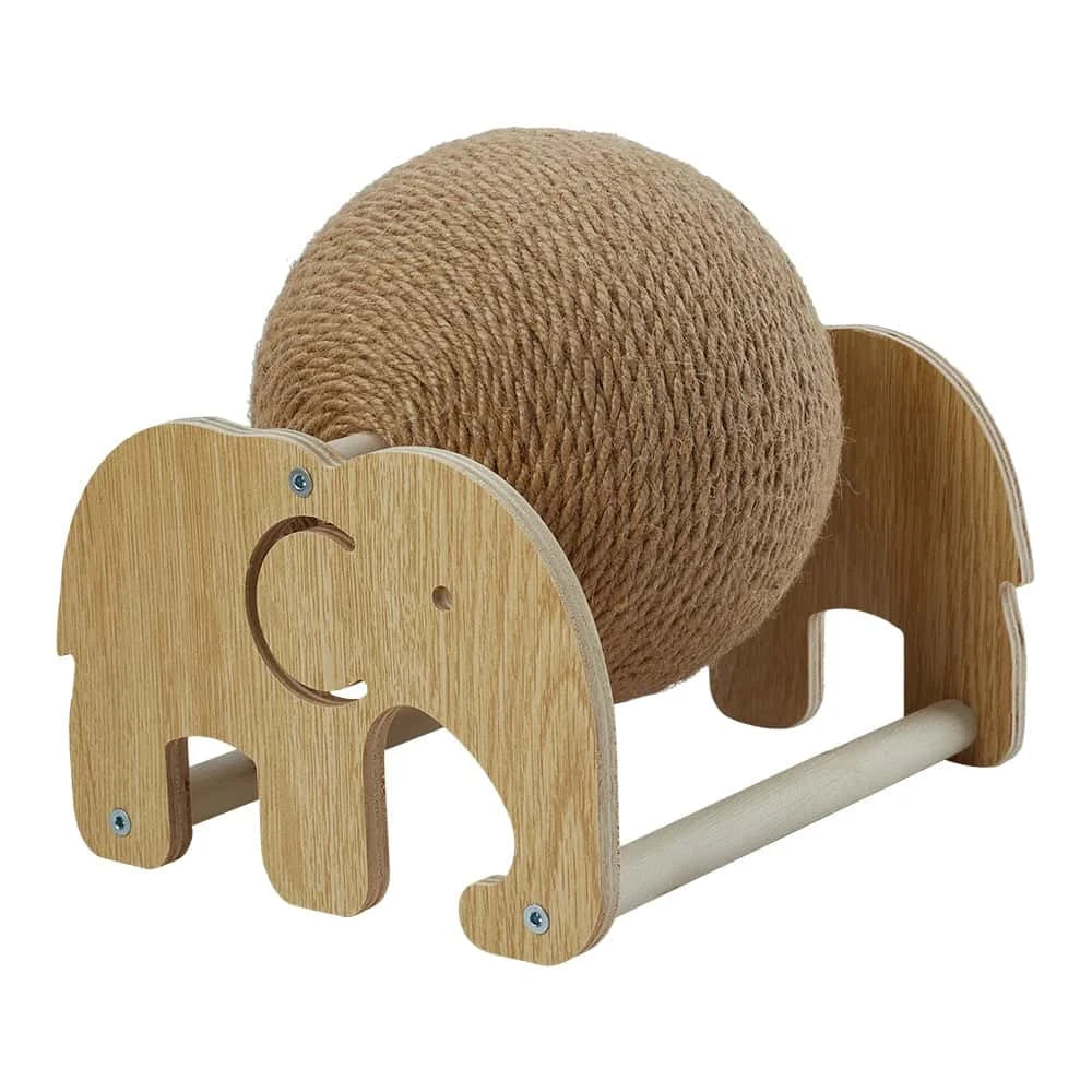 Cat Scratching Ball | Sisal Rope Rabbit Scratching Toy with Stable Base, Non-Slip Cat Exercise Wheel | Natural Sisal for Cat Claw Maintenance LüvLitter