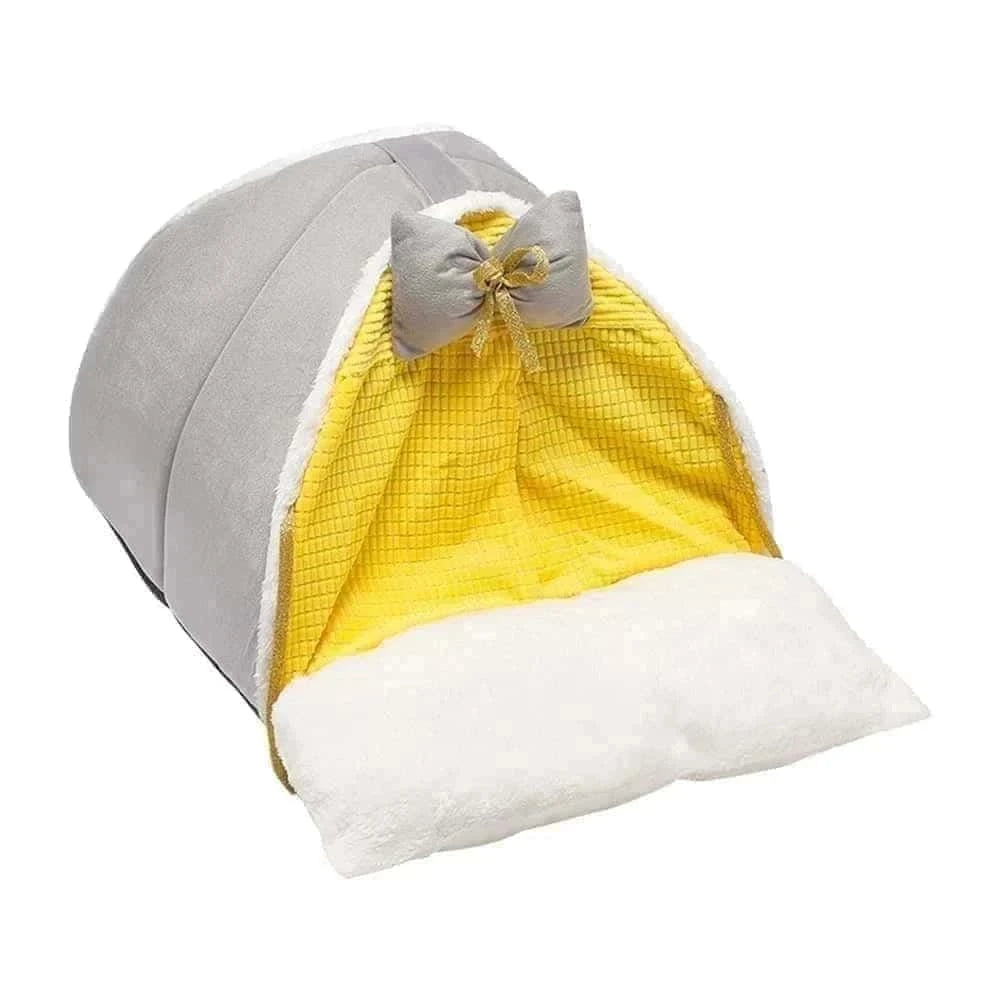 Luxurious All-Season Cat Teepee Bed – Cozy Tent Kennel with Plush Mattress, Decorative & Durable (43×41×38cm) LüvLitter