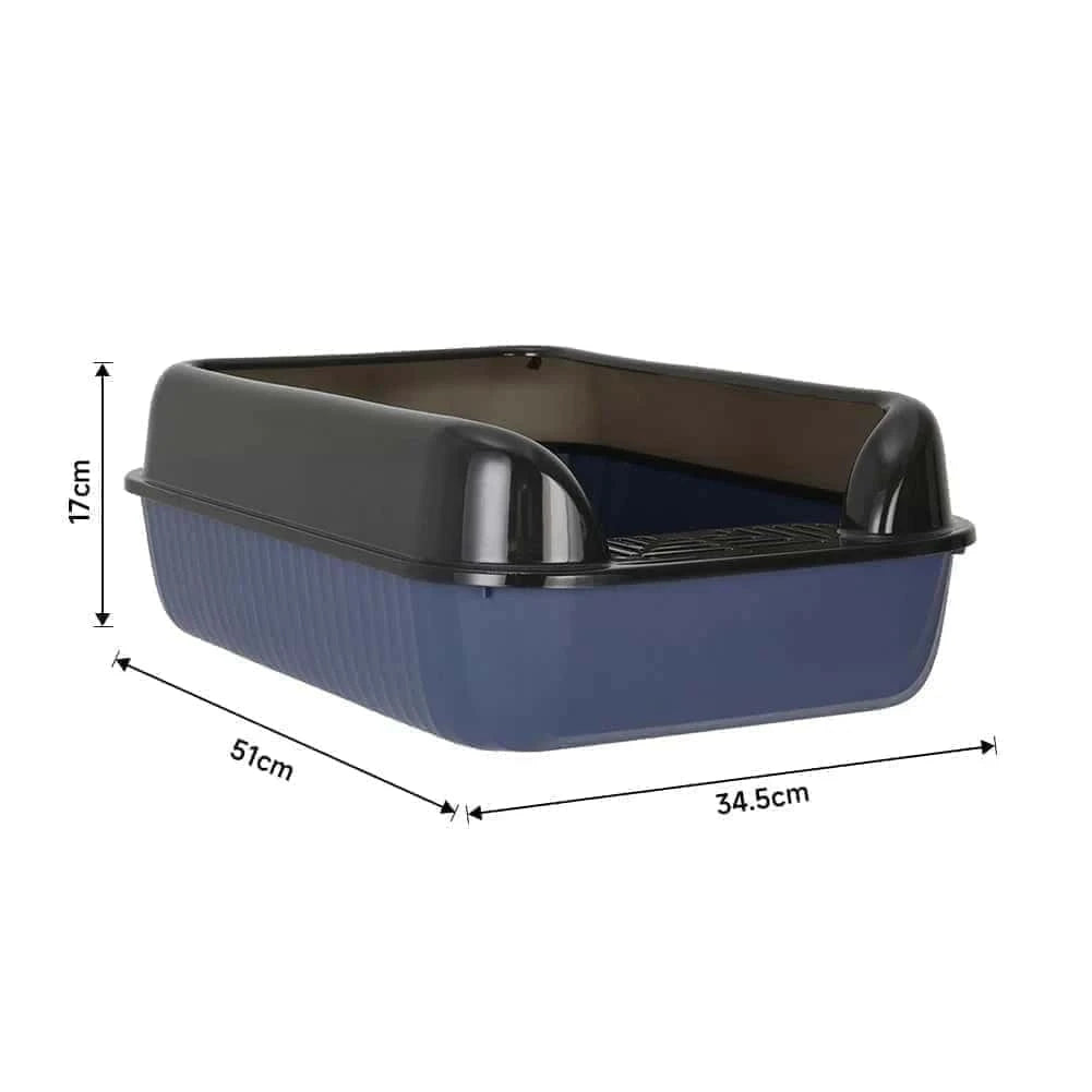 Cat Litter Box for Small & Large Cats – Anti-Splashing Sifting Litter Tray | Open Cat Toilet Sand Box (51×34.5×17cm) LüvLitter
