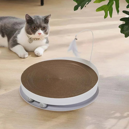 Cardboard Cat Scratcher – Vertical Scratch Pad for Indoor Cats with Built-In Toy Balls | Durable 40cm Cat Scratch Board LüvLitter