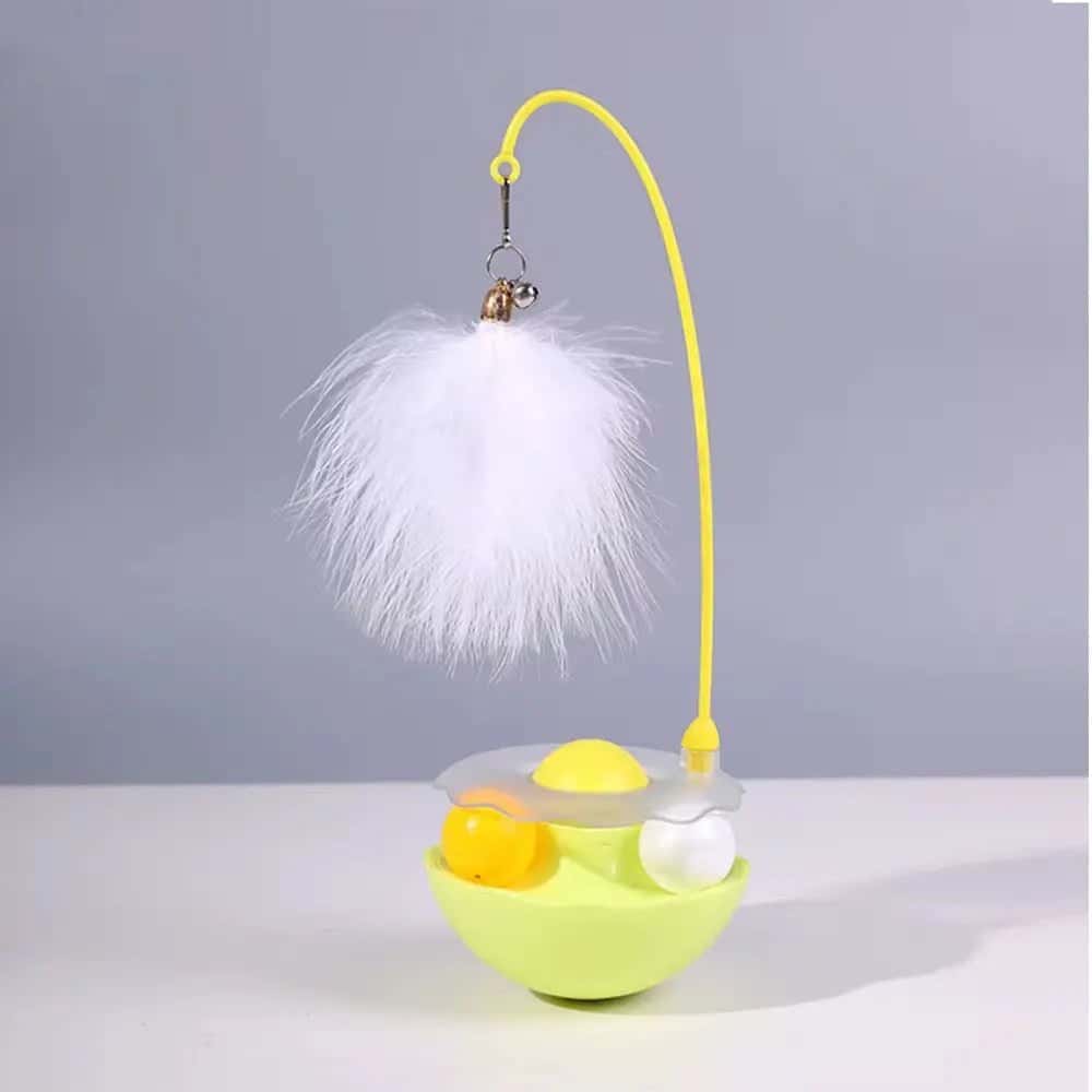 Interactive Cat Tumbler Toy – Best Feather Wand Cat Toy & Catnip Combo - LüvLitter