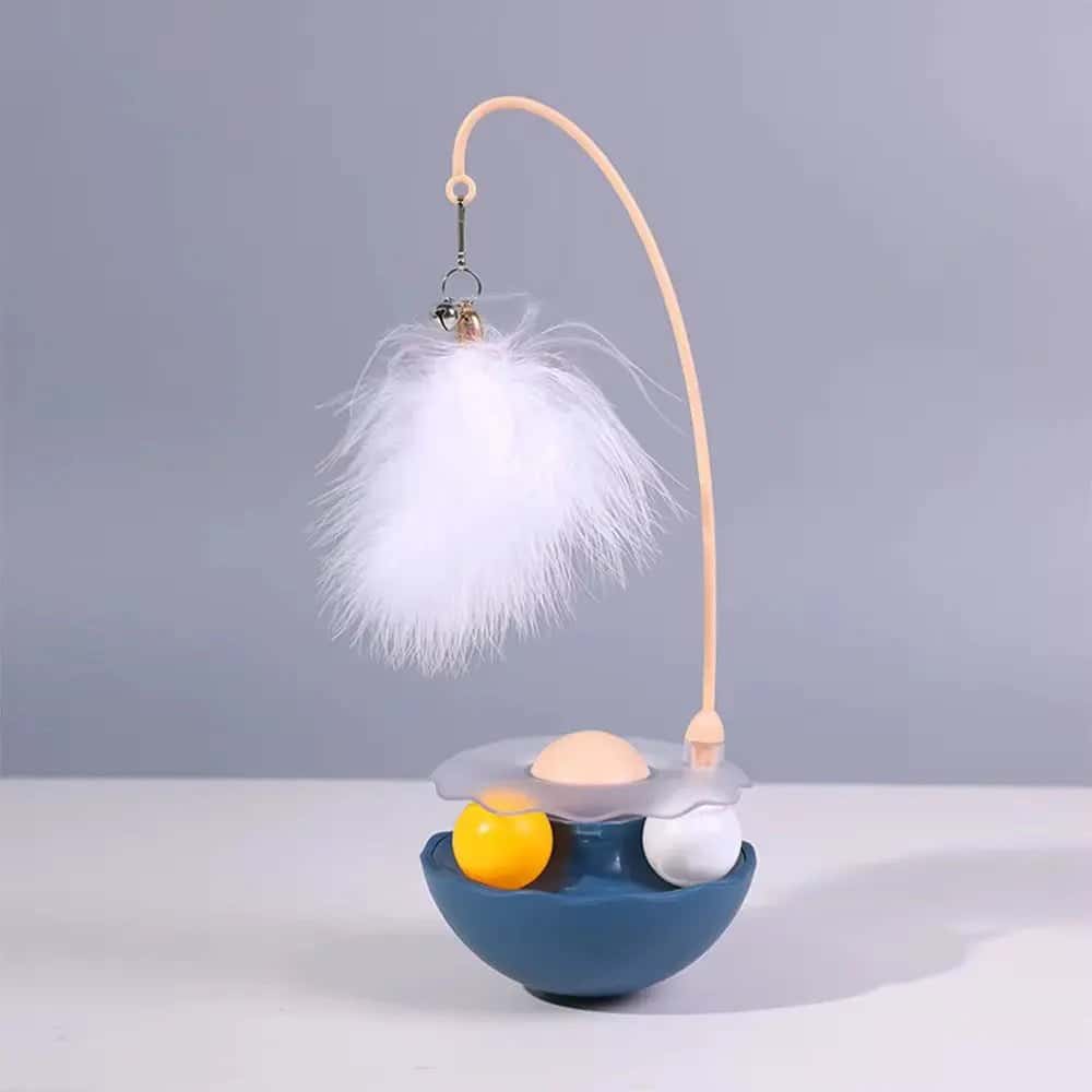Interactive Cat Tumbler Toy – Best Feather Wand Cat Toy & Catnip Combo - LüvLitter