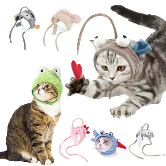 Lantern Fish Kitty Teaser Wand – Party Hat & Wearable Toy for Playful Cats - LüvLitter