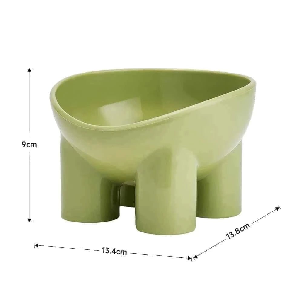 Raised Plastic Cat Food Bowl – Anti - Vomiting Tilted Feeder for Cats | Ergonomic Design in 3 Colors (13.8×13.4×9cm) - LüvLitter