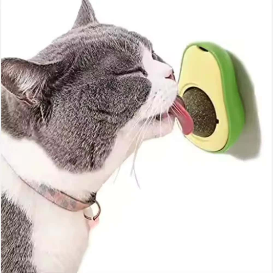Rotating Catnip Licking Toy – Edible Best Refillable Catnip Toys Avocado Wall Ball for Kittens & Cats - LüvLitter