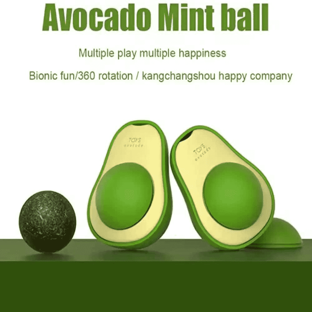 Rotating Catnip Licking Toy – Edible Best Refillable Catnip Toys Avocado Wall Ball for Kittens & Cats - LüvLitter